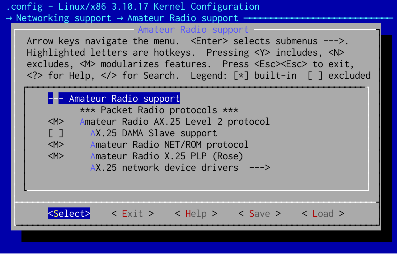 Suporte a rádio amador ativo no kernel